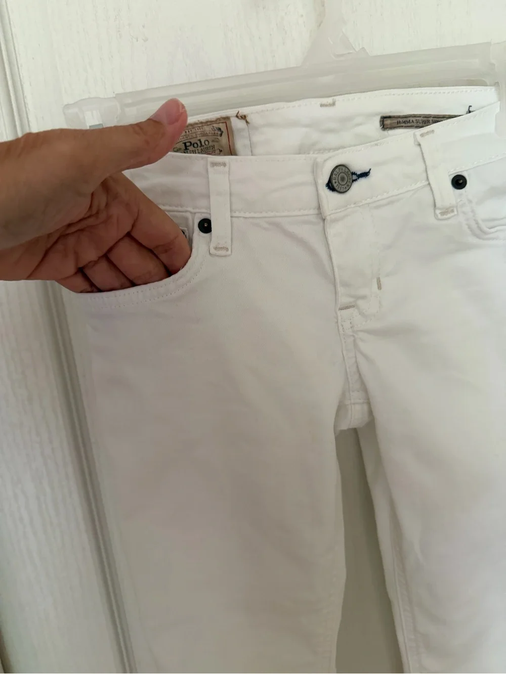 Vtg Polo Ralph Lauren White Jeans Boys, Sz 7